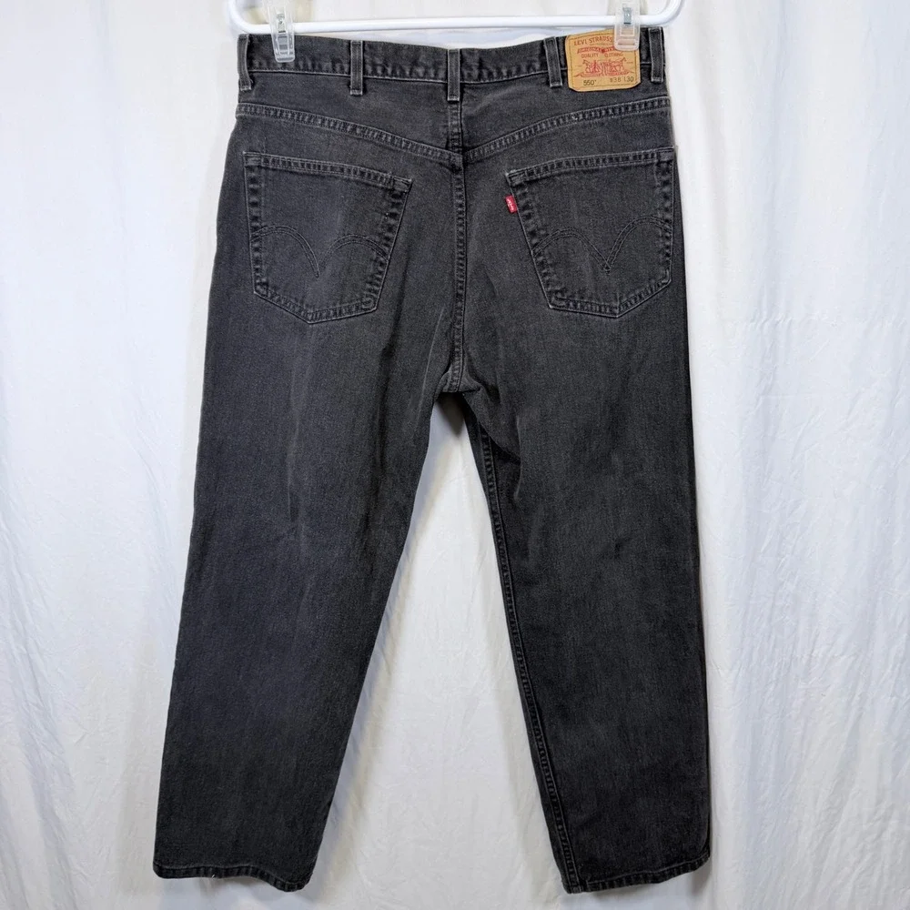 Levi's Jeans 550 Relaxed Fit‎ Black Tapered Leg Denim W38 L30